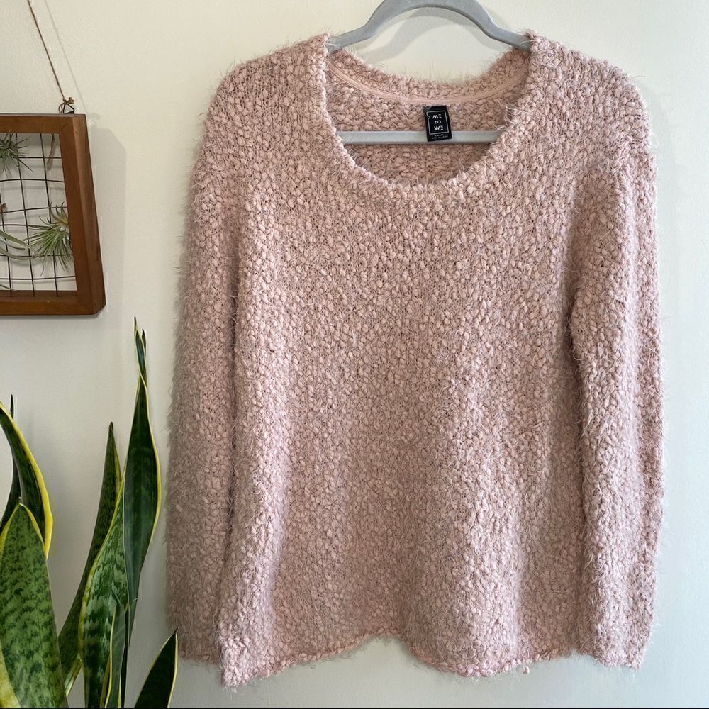Me to We soft fuzzy light pink blush sweater‎